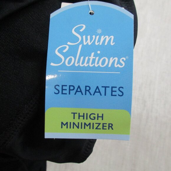 Swim Solutions Swim Shorts Womens‎ 18 Black Nylon Stretch Comfort Elastic Waist - Picture 3 of 15